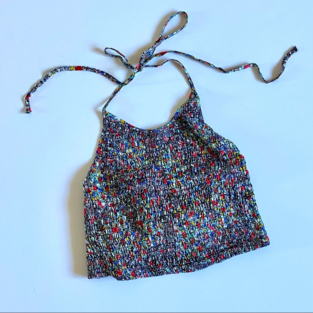 Urban Outfitters Smocked Halter Crop Top